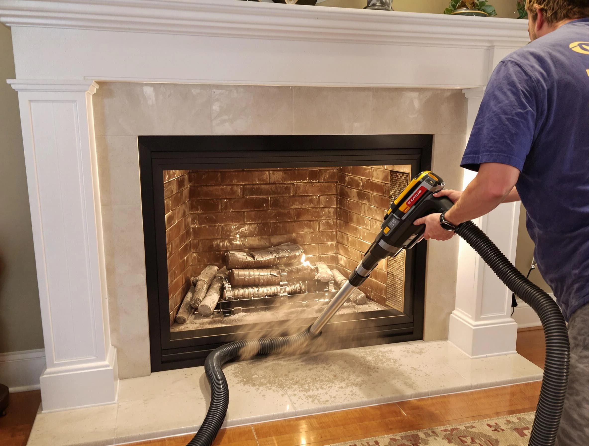 Fireplace cleaning performed by Pawtucket Chimney Sweep in Pawtucket, RI