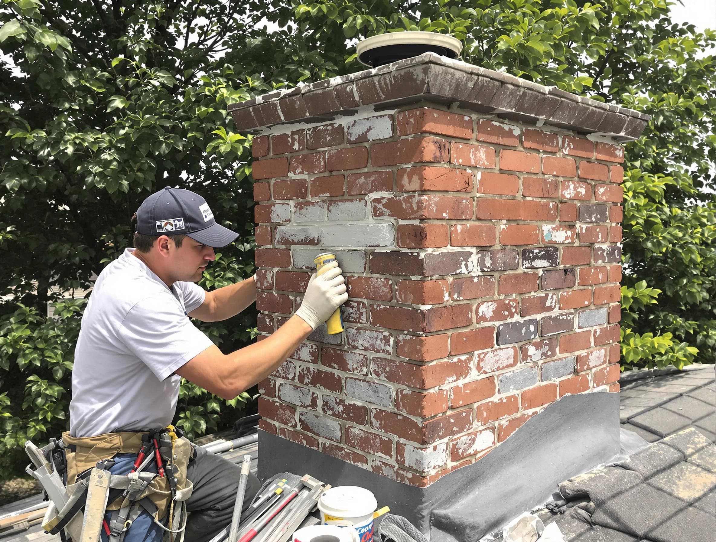 Pawtucket Chimney Sweep restoring an aging chimney in Pawtucket, RI