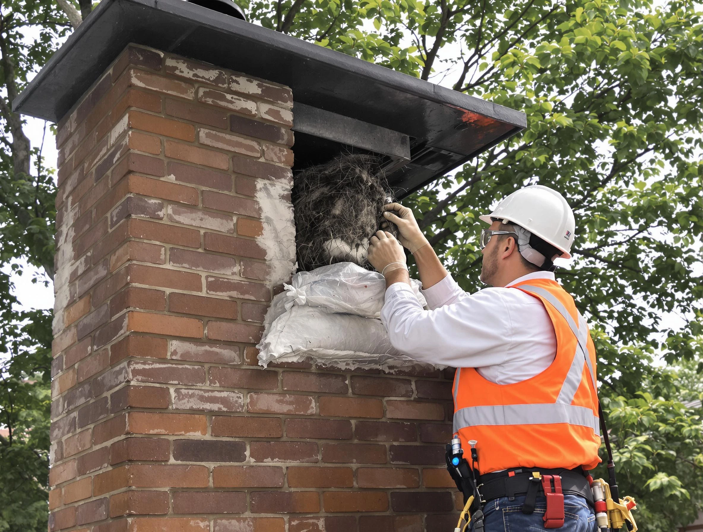 Humane removal of debris and animals by Pawtucket Chimney Sweep in Pawtucket, RI