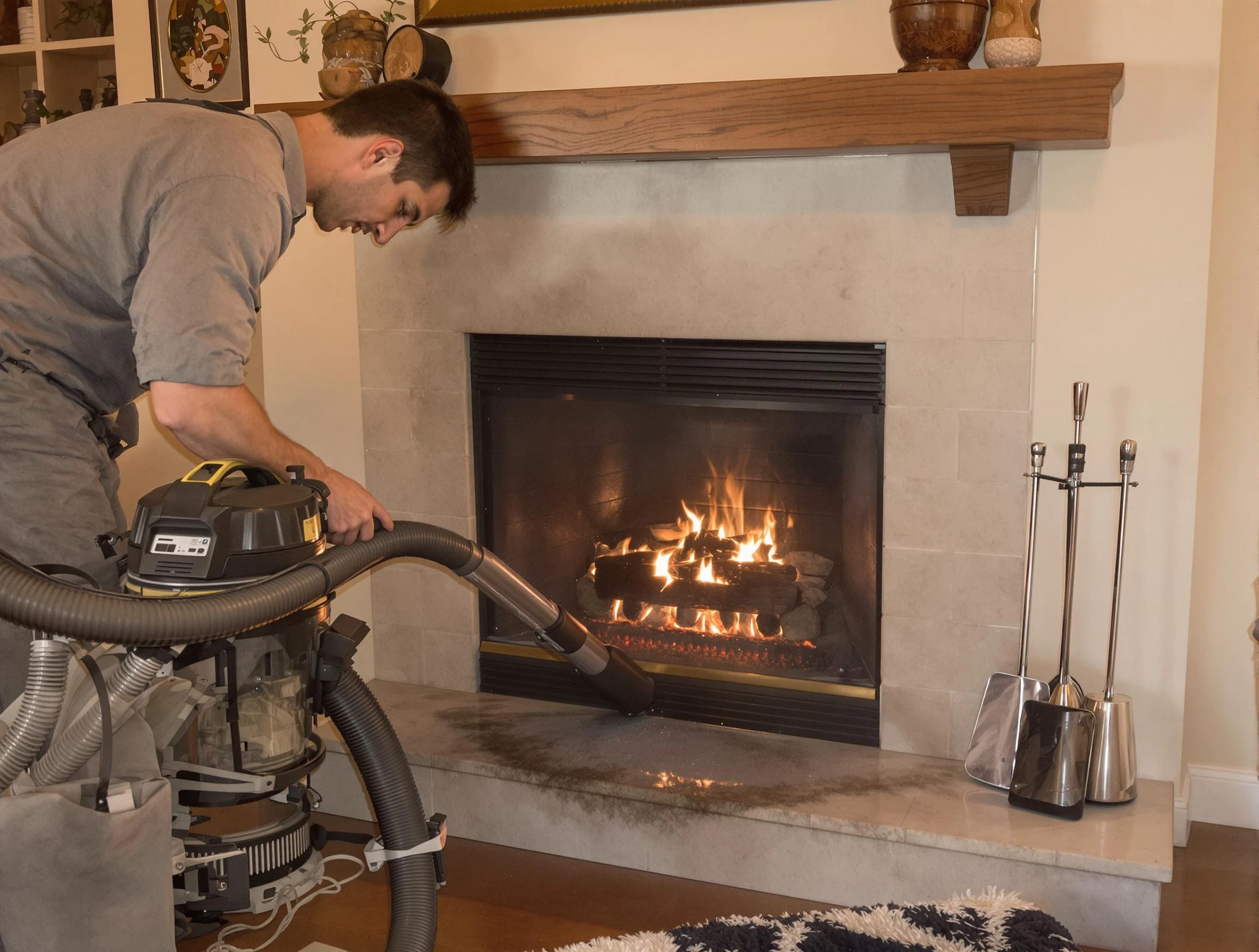 Routine fireplace upkeep by Pawtucket Chimney Sweep in Pawtucket, RI